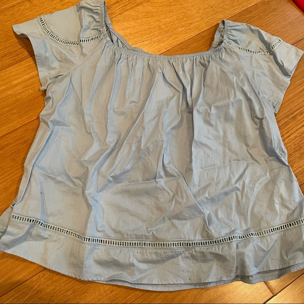 Studio Pasha Light Blue Flowy Crepe Shirt